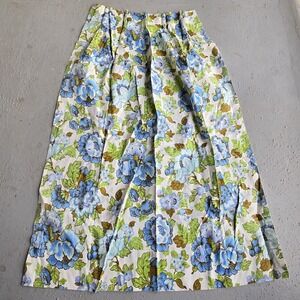 VTG Sears Roebuck MCM Thermalgard Pinch Pleat Curtain Panel 48"L Floral Blue